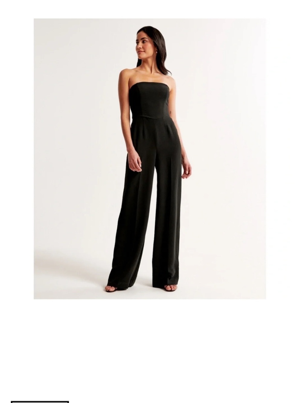 Abercrombie & Fitch Strapless Wide-Leg Jumpsuit Night out Solid Black